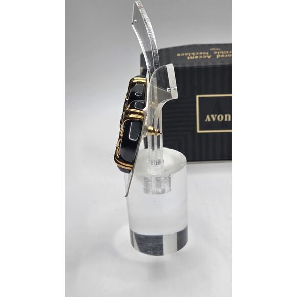 Vintage Avon Tailored Accent Convertible Earrings Set Gold Tone Red, Blue, Black - Picture 2 of 6